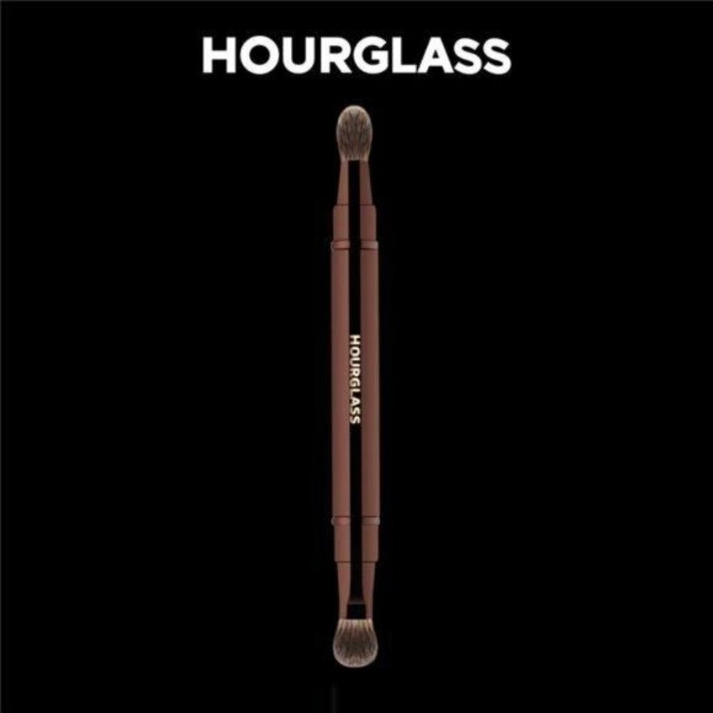 Hourglass Makeup Brush- No.27 Double Head Retractable Eyeshadow Brush Fiber NEW
